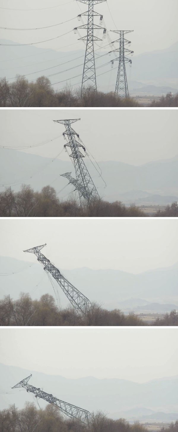 송전탑 철거 작업의 시작과 진행